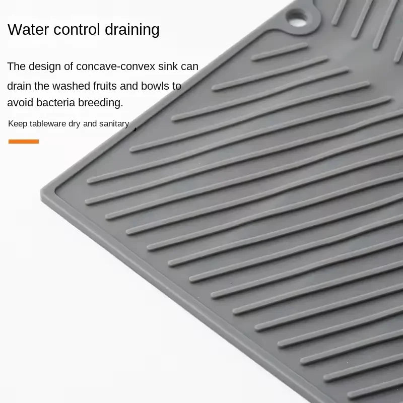 1PC Silicone Drain Pad Drying Mat Pots Dish Drain Mat For Kitchen Tableware Non-slip Mats Anti-scald Coaster Kitchen Utensils