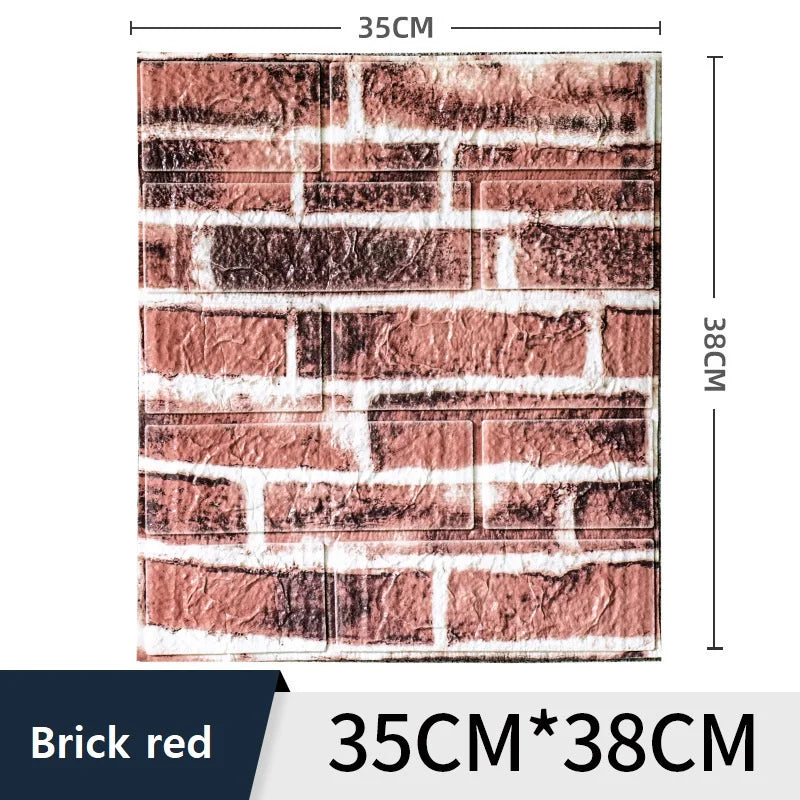 35*38cm Self Adhesive 3d Walls Wallpaper Foam Brick Pattern Decorative Stickers Retro Trend Background Stickers walls Home Decor