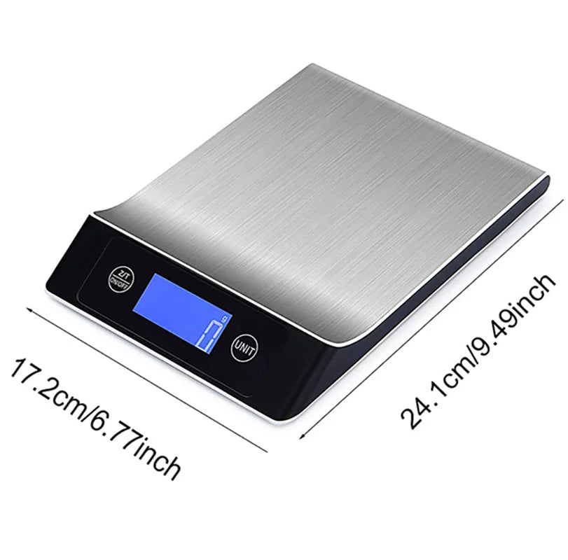 Kitchen Electronic Digital Scales 15Kg/1g Weighs Food Cooking Baking Coffee Balance Smart Stainless Steel Digital Scale Grams