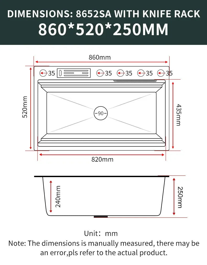 Waterfall Kitchen Sink Nano 304 Stainless Steel Large Single Slot Above Mount Apron Front Waterfall Faucet Vegetable Basin