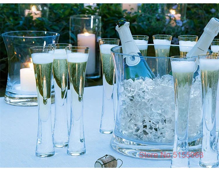 2 Pcs British Moya Champagne Flutes Wedding Party Sparkling Wine Glass Crystal Aperitif Goblet Sherry Cups Restaurant Glassware