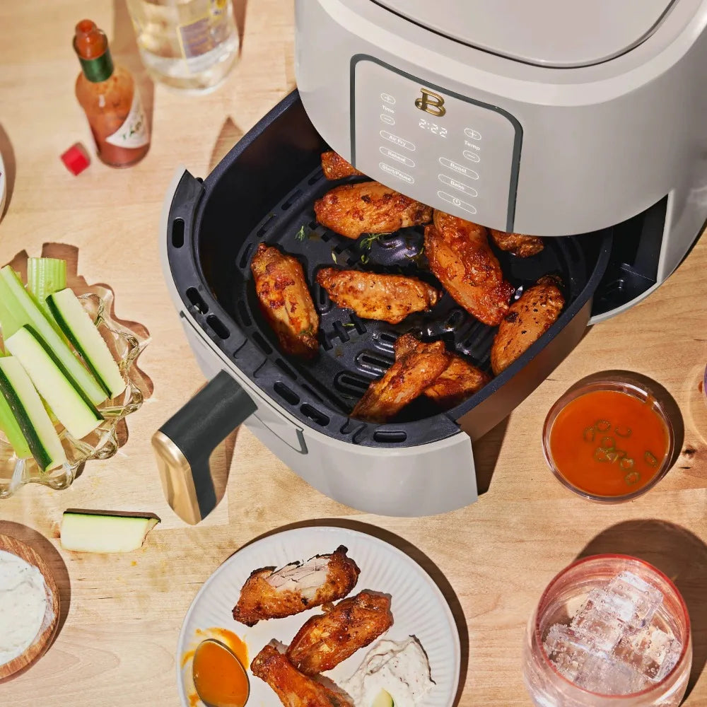 Beautiful 3 Qt Air Fryer with TurboCrisp Technology, Porcini Taupe