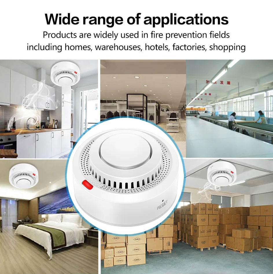 Tuya ZigBee Smart Smoke Detector Security Protection Smoke Alarm Fire Protection For Home Security System Via Smart Life App