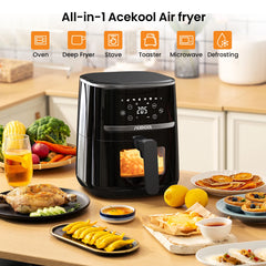 5 Quart Digital Display Air Fryer Toaster Oven Combo with 8 Cooking Presets Oilless Cooker,Visible Window,Dishwasher Safe Basket