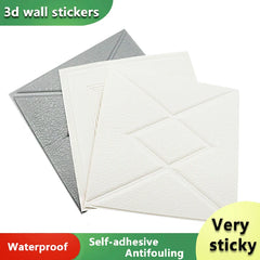 12PCS Self Adhesive Foam Wallpaper 3D Wall Panel Living Room 3D Wall Stickers Bedroom Kids Room Brick Papers Home Decoration