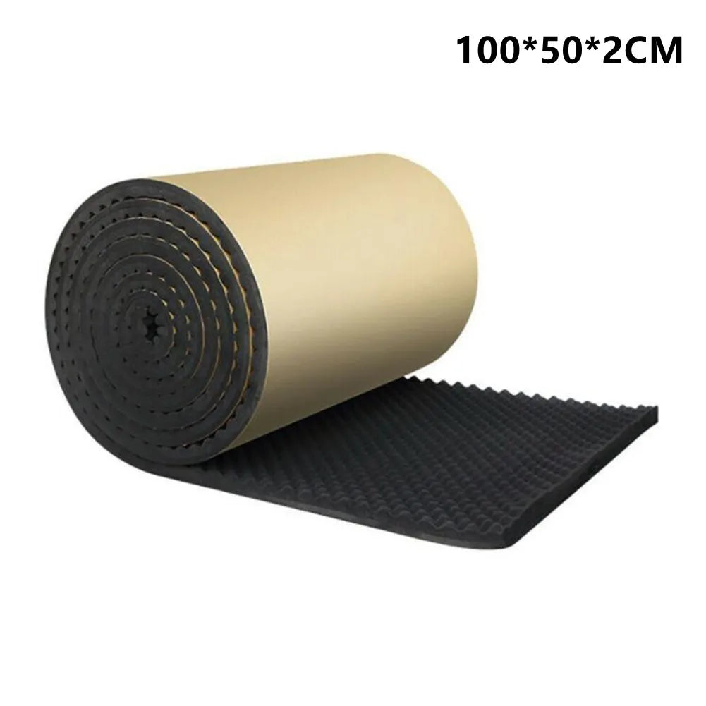 100x50cm Acoustic Foam Insulation Wall Self Adhesive Automobile Interior Accessories Heat Insulation Soundproof Dampening Pad