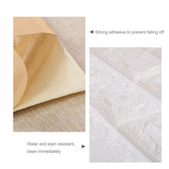 10m 3D Self-adhesive Foam Brick Wallpaper Waterproof and Oilproof DIY Wallpaper Living Room Home Decoration