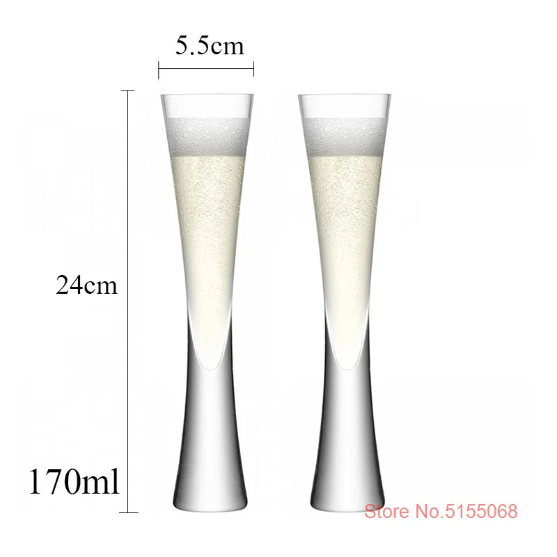 2 Pcs British Moya Champagne Flutes Wedding Party Sparkling Wine Glass Crystal Aperitif Goblet Sherry Cups Restaurant Glassware