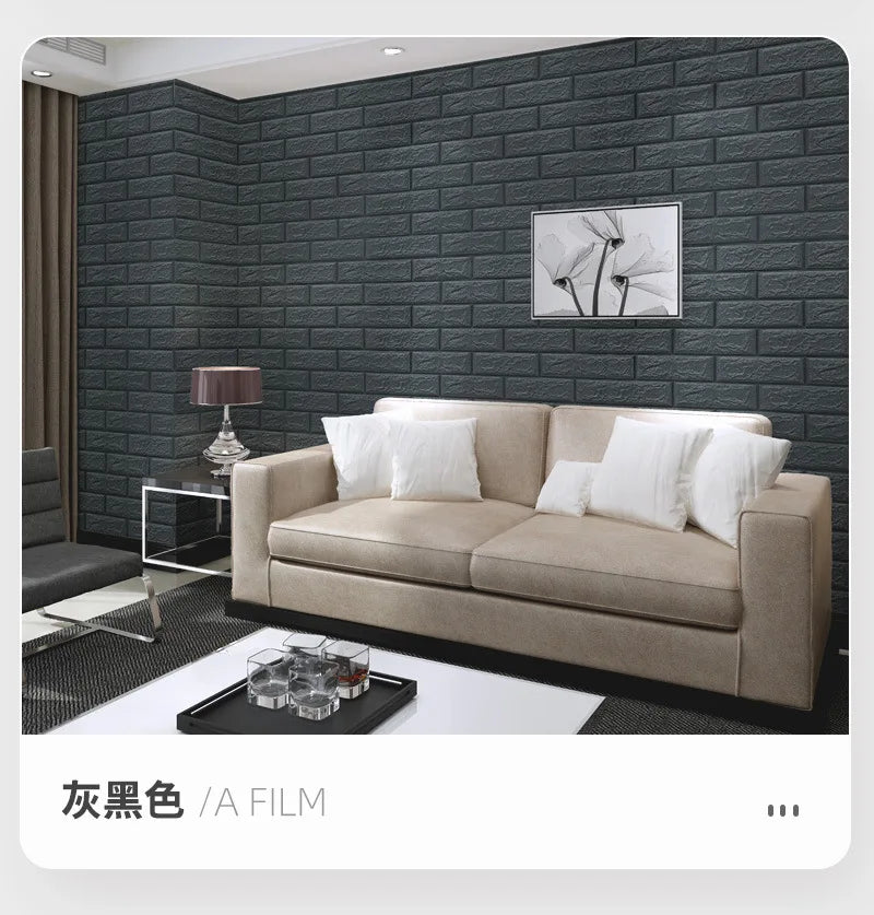 10pcs 70x38cm Foam 3D Wall Sticker Brick Self Adhesive Retro Wall Panels Living Room Bedroom House Decor Bathroom Room Decor