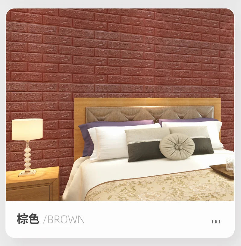 10pcs 70x38cm Foam 3D Wall Sticker Brick Self Adhesive Retro Wall Panels Living Room Bedroom House Decor Bathroom Room Decor