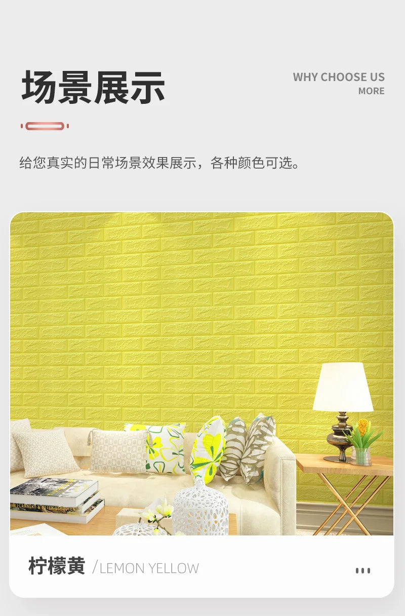 10pcs 70x38cm Foam 3D Wall Sticker Brick Self Adhesive Retro Wall Panels Living Room Bedroom House Decor Bathroom Room Decor