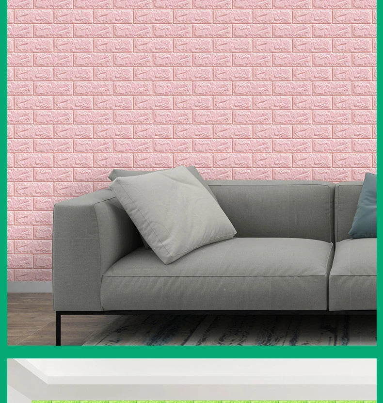 12PCS Self Adhesive Foam Wallpaper Waterproof 3D Brick Wall Panel Living Room Brick Stickers Kid Bedroom Brick Papers Home Decor