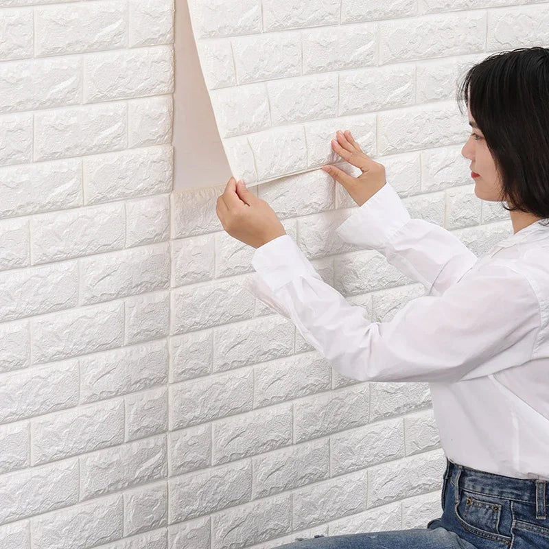 70cmX77Cm Waterproof Wall Stickers Anti-collision Modern Home Decoration 3D Self-adhesive Wallpaper Classic Foam Brick Pattern