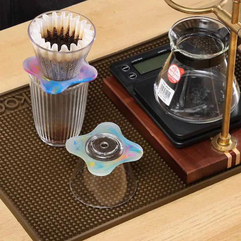 Resin Rainbow Portable Coffee Maker Pour Over Coffee Maker Coffee Dripper Brewer Glass Coffee Pot Decanter Home Coffee Filter