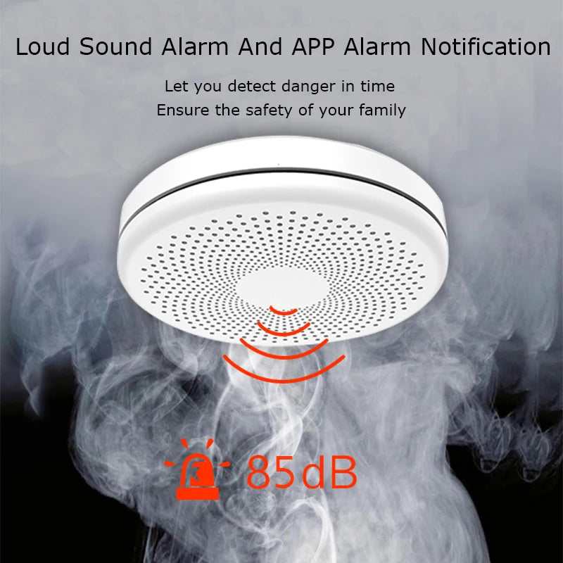 2 in 1 Version WiFi Tuya Smart Co & Smoke Detector Alarm Carbon Monoxide Parlor Room Kitchen Shop Fire PIR Sound Sensor Alert