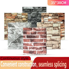 35*38cm Self Adhesive 3d Walls Wallpaper Foam Brick Pattern Decorative Stickers Retro Trend Background Stickers walls Home Decor