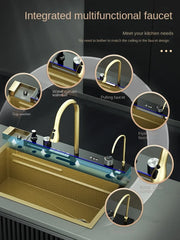 Golden Sink 304 Stainless Steel Large Single Sink Kitchen Hand Wash Vegetable Basin Household Basin Dishwashing sink