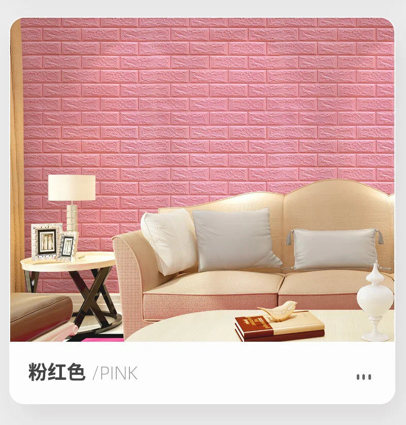 10pcs 70x38cm Foam 3D Wall Sticker Brick Self Adhesive Retro Wall Panels Living Room Bedroom House Decor Bathroom Room Decor