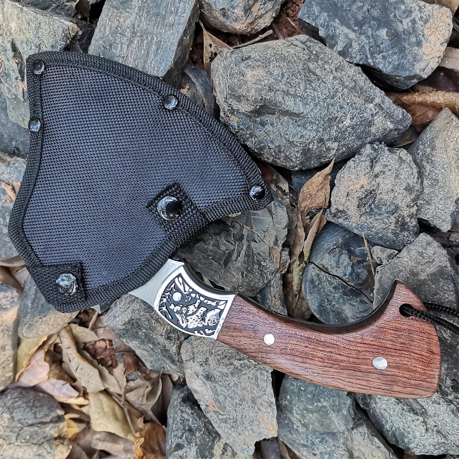 Portable Hand Axe 440C Steel Camping Axe Survival Tomahawk Hunting Hatchet Boning Knife Chopping Meat EDC Hatchets and Axes