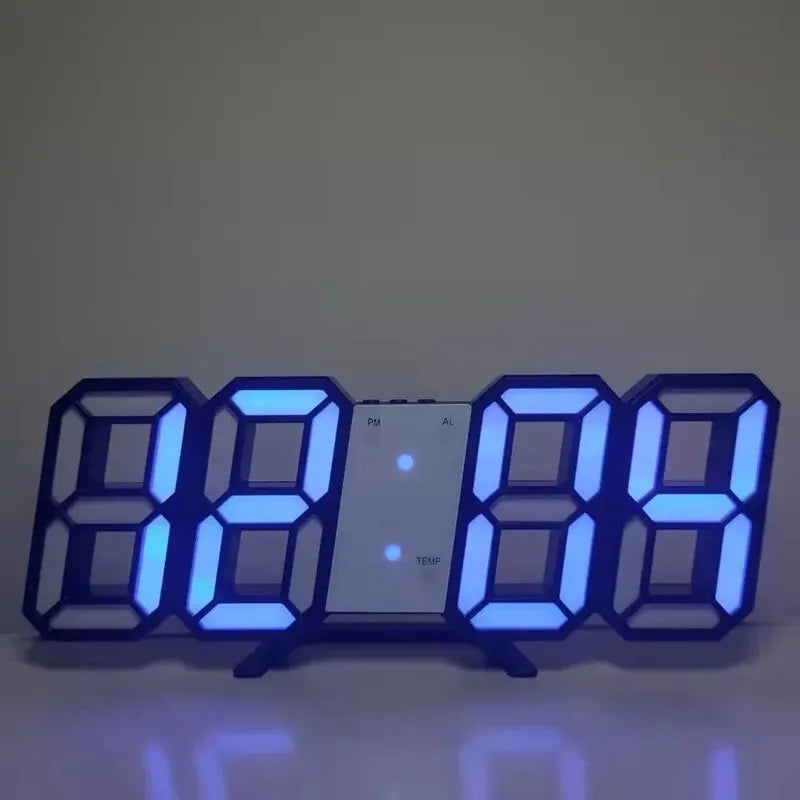 3D Mini Clock LED Digital Wall Clock Desk Clock Electronic Alarm Clock Living Room Wall Clock DIY Kitchen Timer