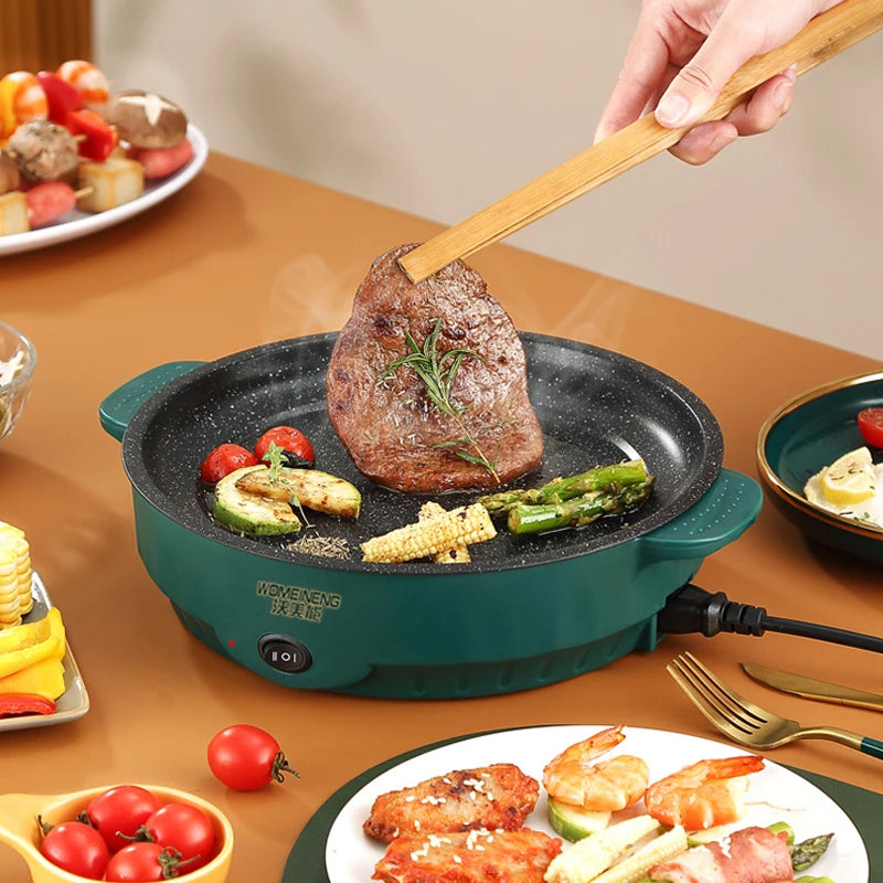 Electric MultiCooker Electric Frying Pan 220V Househould Barbecue Fried Steak Fish Omelette Frying Pan Non-stick Cooking Machine