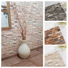 10Pcs 3D Brick Wall Stickers Decor Foam Waterproof Wall Covering Wallpaper for Kids LivingRoom DIY TV Background Wall Decoration