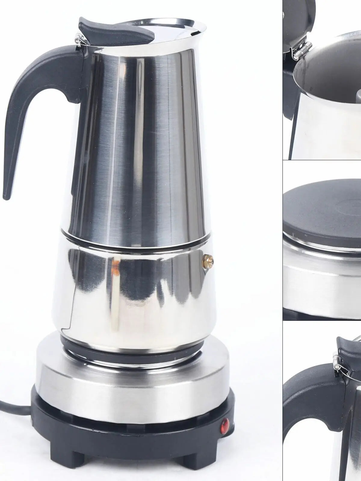 200/450ml Cups Coffee Maker Eatssode Mocha Percolator Pot With Stove Stainless Steel Mini Pot Kitchen Espresso Coffee Machines