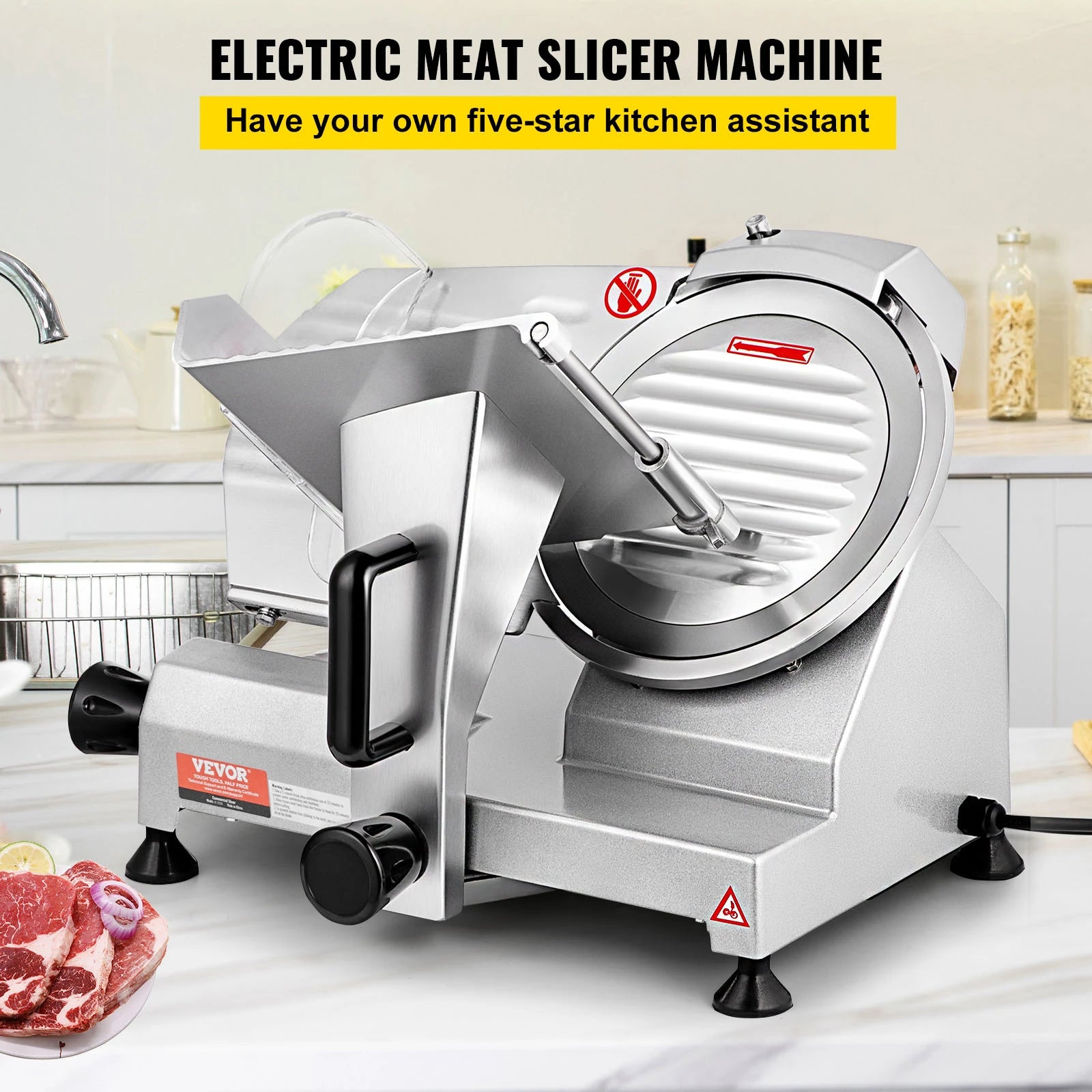 VEVOR Meat Slicer 200W/240W/320W/340W Electric Deli Food Slicer Adjustable Thickness for Commercial and Home Use Cut Meat Cheese