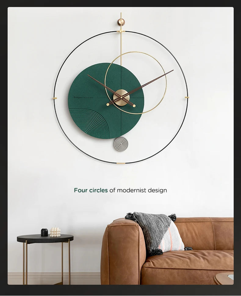 Round Living Room Wall Clock Pieces Hand Art Unique Elegant Wall Clock Home Black Modern Design Kitchen Nordic Saat Home Decor