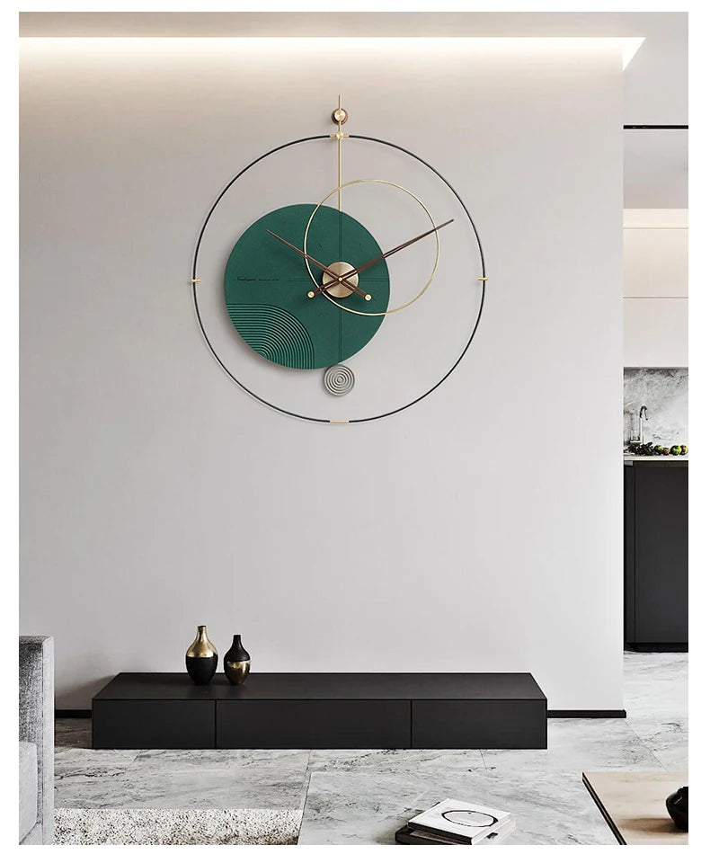 Round Living Room Wall Clock Pieces Hand Art Unique Elegant Wall Clock Home Black Modern Design Kitchen Nordic Saat Home Decor