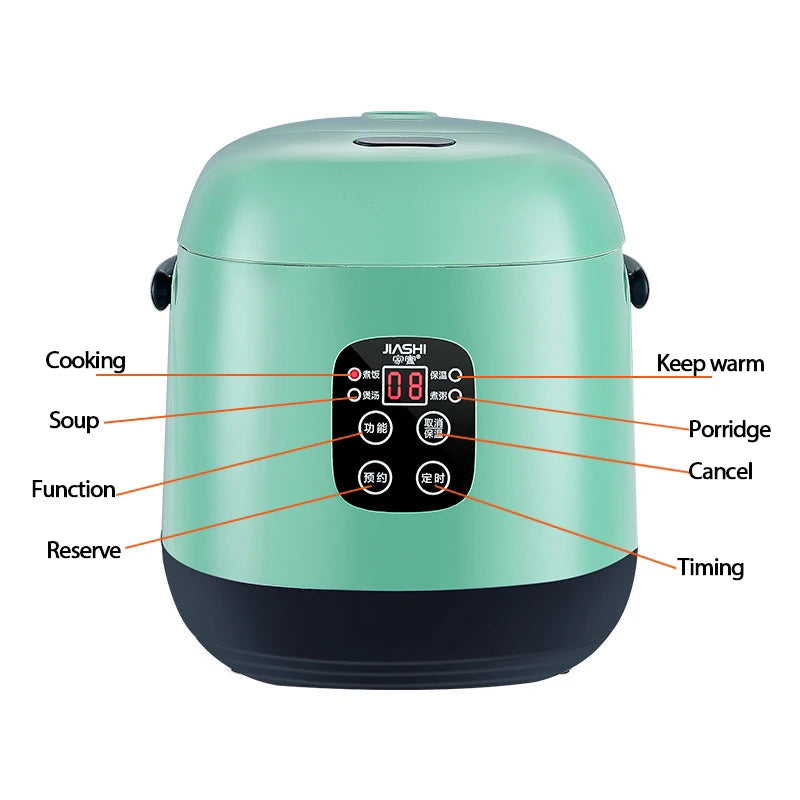 Mini Rice Cooker Multi-function Single Electric Rice Cooker Non-Stick Household Small Cooking Machine Make Porridge Soup EU Plug