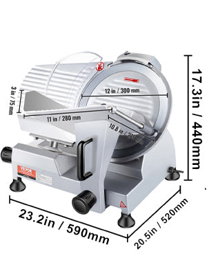 VEVOR Meat Slicer 200W/240W/320W/340W Electric Deli Food Slicer Adjustable Thickness for Commercial and Home Use Cut Meat Cheese